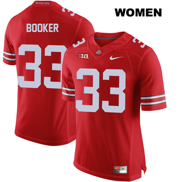 Ohio State Buckeyes Women's Dante Booker #33 Red Authentic Nike College NCAA Stitched Football Jersey KY19I40FQ